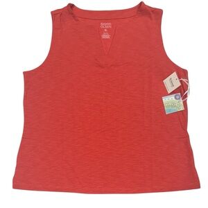 Sigrid Olsen Sleeveless V Neck Coral Tank Top NWT XL